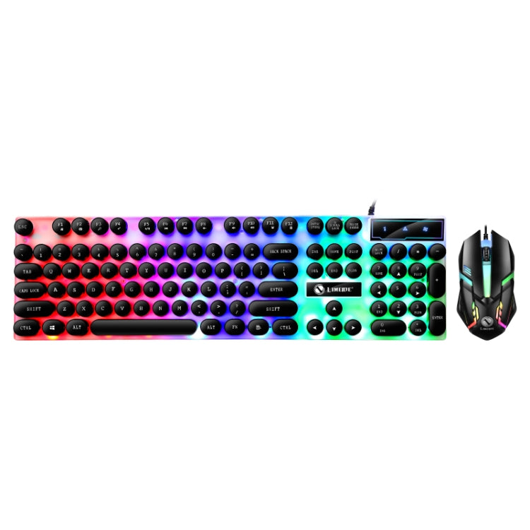 TX300 Mechanical Feel Backlight Punk Wired Keyboard Mouse Set (Black) - Wired Keyboard by buy2fix | Online Shopping UK | buy2fix