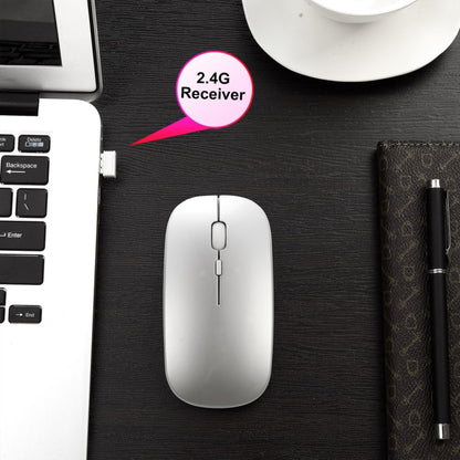 HXSJ M90 2.4GHz Ultrathin Mute Rechargeable Dual Mode Wireless Bluetooth Notebook PC Mouse (Rose Gold) -  by HXSJ | Online Shopping UK | buy2fix