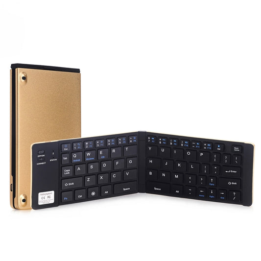 GK228 Ultra-thin Foldable Bluetooth V3.0 Keyboard, Built-in Holder, Support Android / iOS / Windows System (Gold) -  by buy2fix | Online Shopping UK | buy2fix