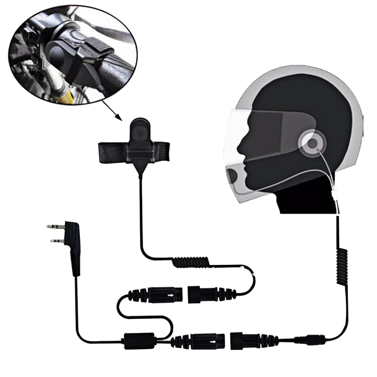 2 Pin PTT Adjustable Volume Motorcycle Helmet Headset Microphone for BAOFENG Radio Walkie Talkie - Consumer Electronics by buy2fix | Online Shopping UK | buy2fix