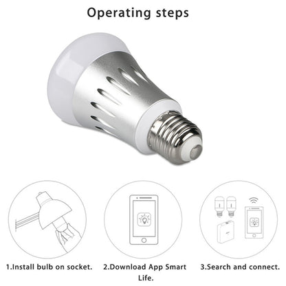 JH-G05 E27 7W WiFi Smart LED Light Bulb, 6000K+RGB 600LM Works with Alexa & Google Home, AC 175-255V(Silver) - Smart Light Bulbs by buy2fix | Online Shopping UK | buy2fix