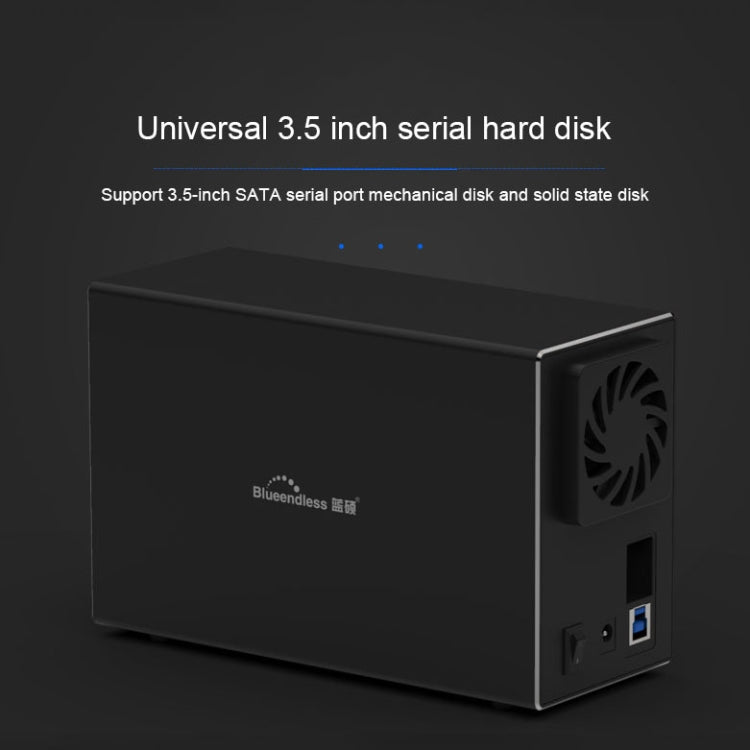 Blueendless USB-B Interface 3.5 inch 2 Bay RAID Combination Array HDD External Enclosure (UK Plug) - HDD Enclosure by Blueendless | Online Shopping UK | buy2fix