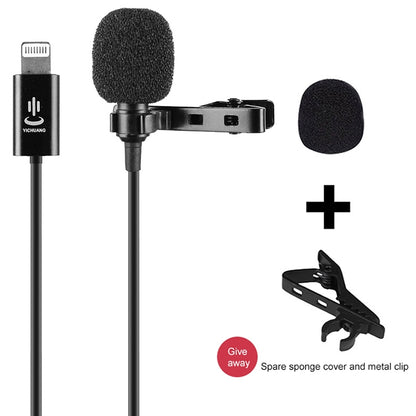 YICHUANG YC-LM10II 8 Pin Port Intelligent Noise Reduction Condenser Lavalier Microphone, Cable Length: 1.5m - Consumer Electronics by YICHUANG | Online Shopping UK | buy2fix