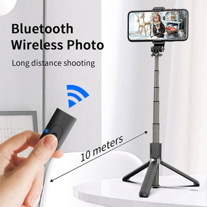 L03 Aluminum Alloy Foldable Bluetooth Tripod Selfie Stick (Black) - Consumer Electronics by buy2fix | Online Shopping UK | buy2fix