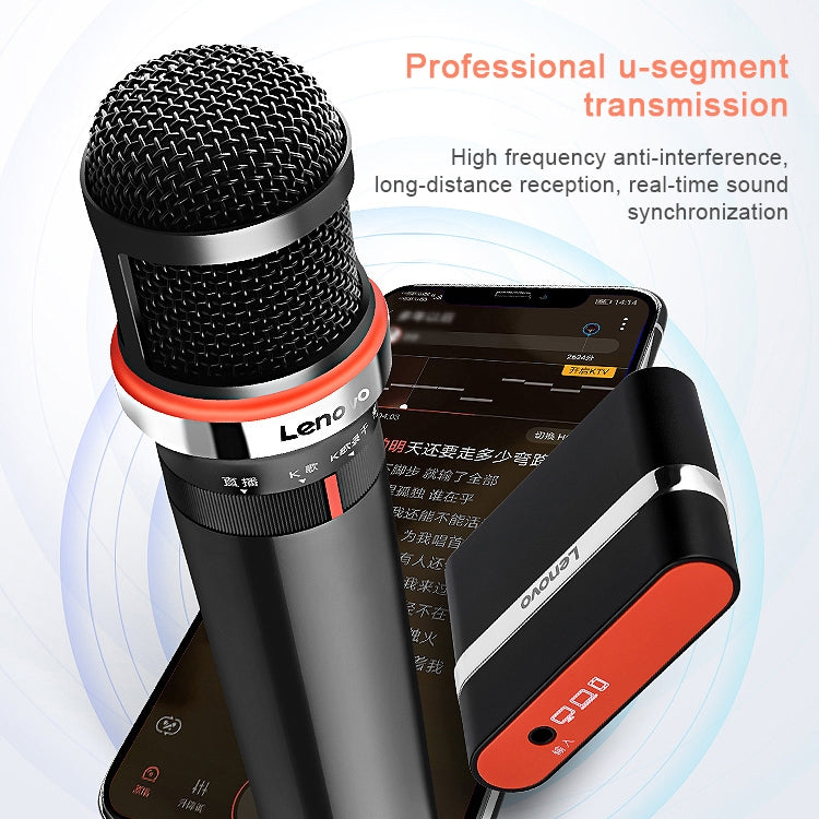 Original Lenovo UM20-U K Song Wireless Digital Microphone Live Recording Equipment with Wireless Receiver (Black) - Consumer Electronics by Lenovo | Online Shopping UK | buy2fix