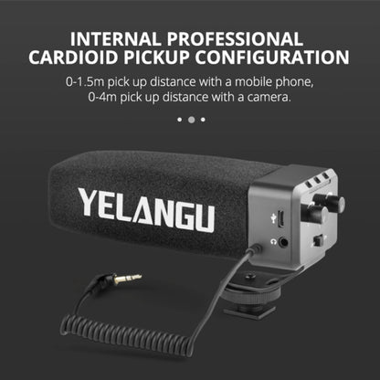 YELANG MIC09 Shotgun Gain Condenser Broadcast Microphone with Windshield for Canon / Nikon / Sony DSLR Cameras, Smartphones(Black) - Consumer Electronics by YICHUANG | Online Shopping UK | buy2fix