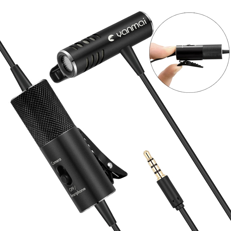 Yanmai R933S Professional Clip-On 3.5mm Plug Lavalier Omni-directional Broadcast Condenser Microphone, For Live Broadcast, Show, KTV, etc - Consumer Electronics by Yanmai | Online Shopping UK | buy2fix