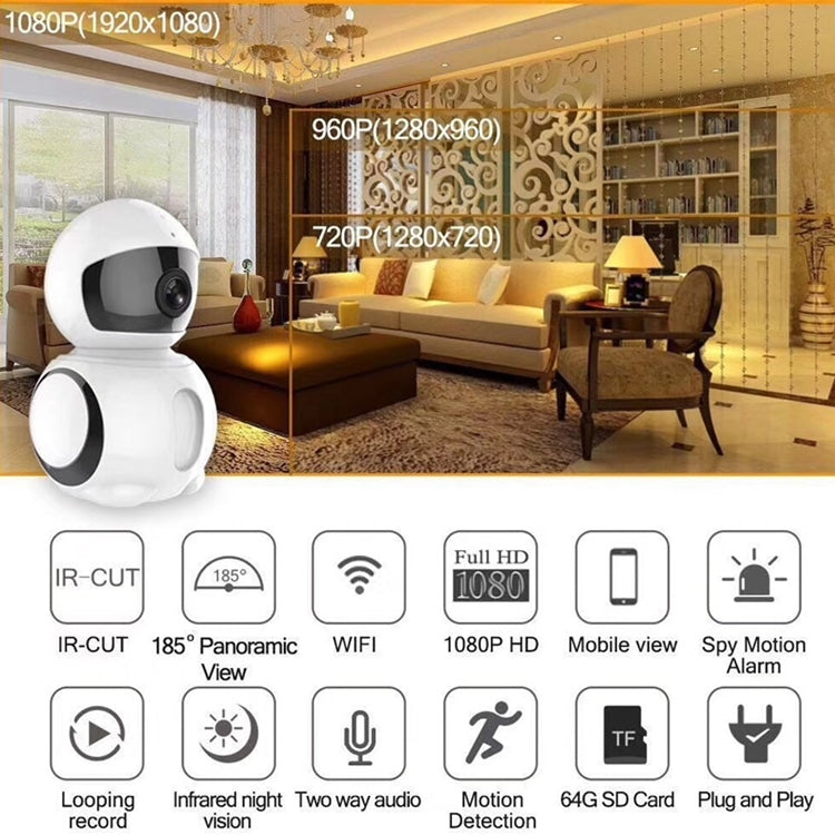 Anpwoo AP006 2.0MP 1080P 1/2.7 inch HD WiFi IP Camera, Support Motion Detection / Night Vision(White) - Security by Anpwoo | Online Shopping UK | buy2fix