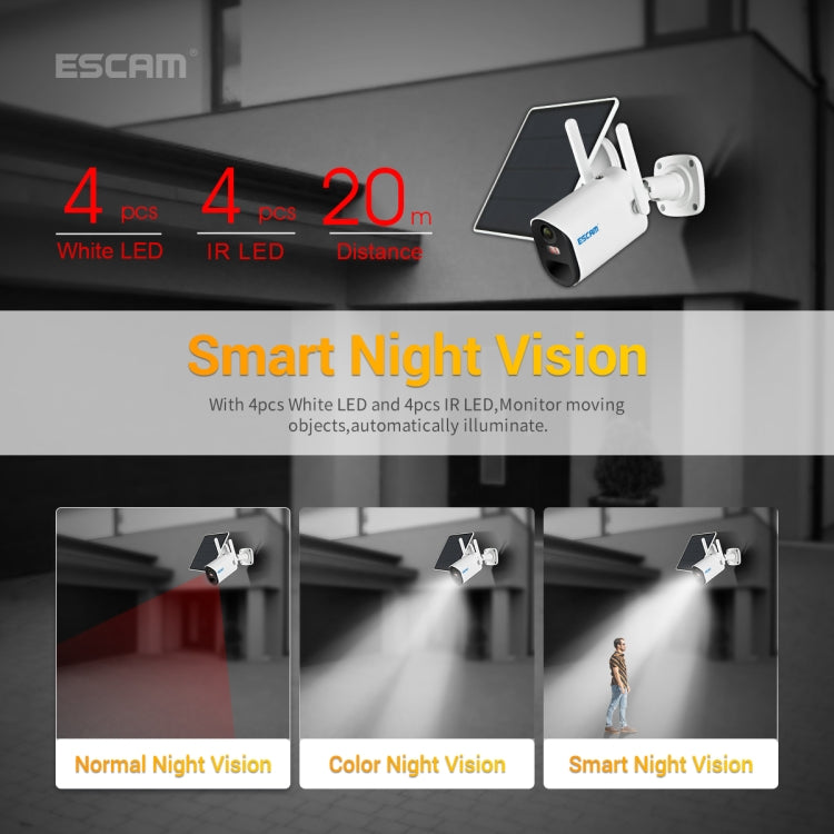 ESCAM QF490 HD 1080P 4G Solar Panel IP Camera, Southeast Asia Version - Bullet Camera by ESCAM | Online Shopping UK | buy2fix