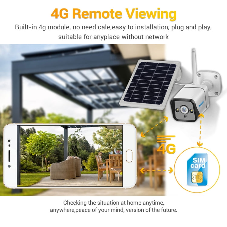 ESCAM QF320 HD 1080P 4G Solar Panel IP Camera, Support Night Vision & TF Card & PIR Motion Detection & Two Way Audio - Dome Camera by ESCAM | Online Shopping UK | buy2fix