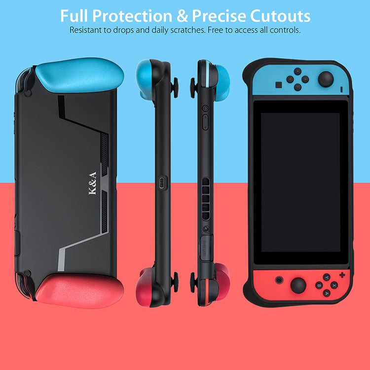 TPU Shell Handle Grip with Game Card Slot Anti-Shock Cover Silicone Case for Nintendo Switch, with Logo - Cases by buy2fix | Online Shopping UK | buy2fix