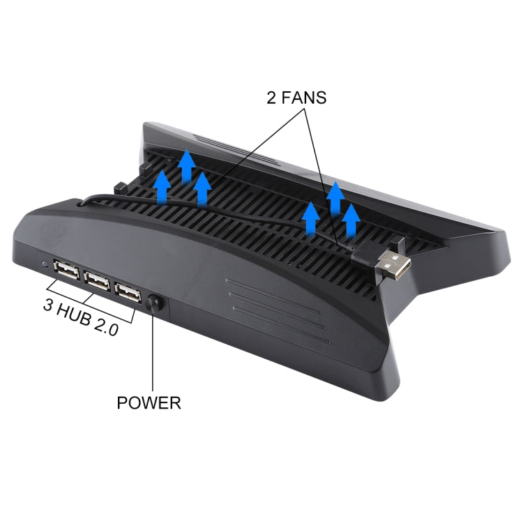 3 in 1 Charger Charging Dock Station Stand + Cooling Fans + 3 USB HUBs for Playstation PS4 Pro - Toys & Hobbies by buy2fix | Online Shopping UK | buy2fix