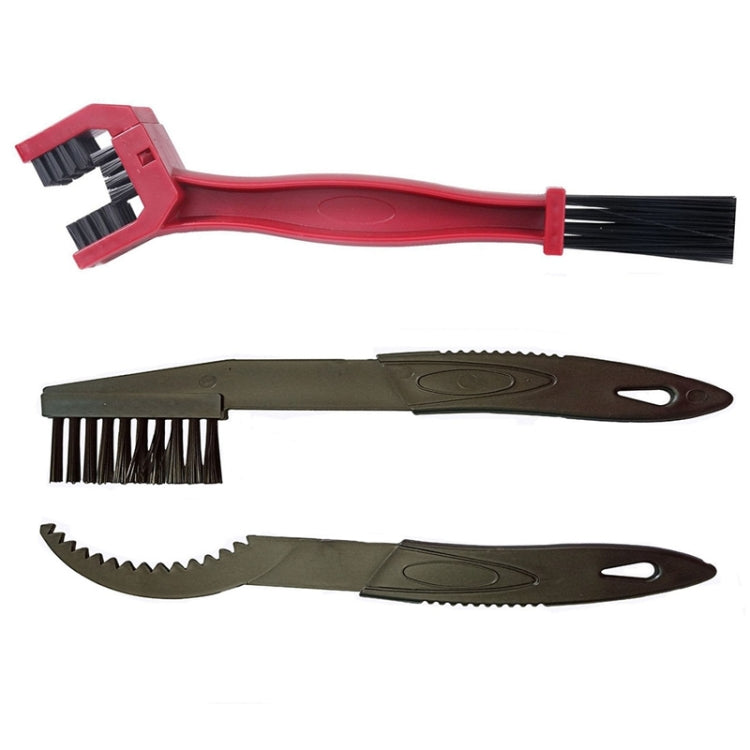 2 Set Bicycle Chain Cleaning Brush Flywheel Cleaning Tools Crankset Brush Cleaning Chain Wheel Set Brush (Red) - Outdoor & Sports by buy2fix | Online Shopping UK | buy2fix