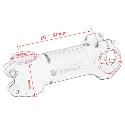 TOSEEK Road Mountain Bike Ultra-light Handlebar Stem Riser Faucet, Size: 6 Degree, 60mm (Gloss) - Bicycle Grips by TOSEEK | Online Shopping UK | buy2fix