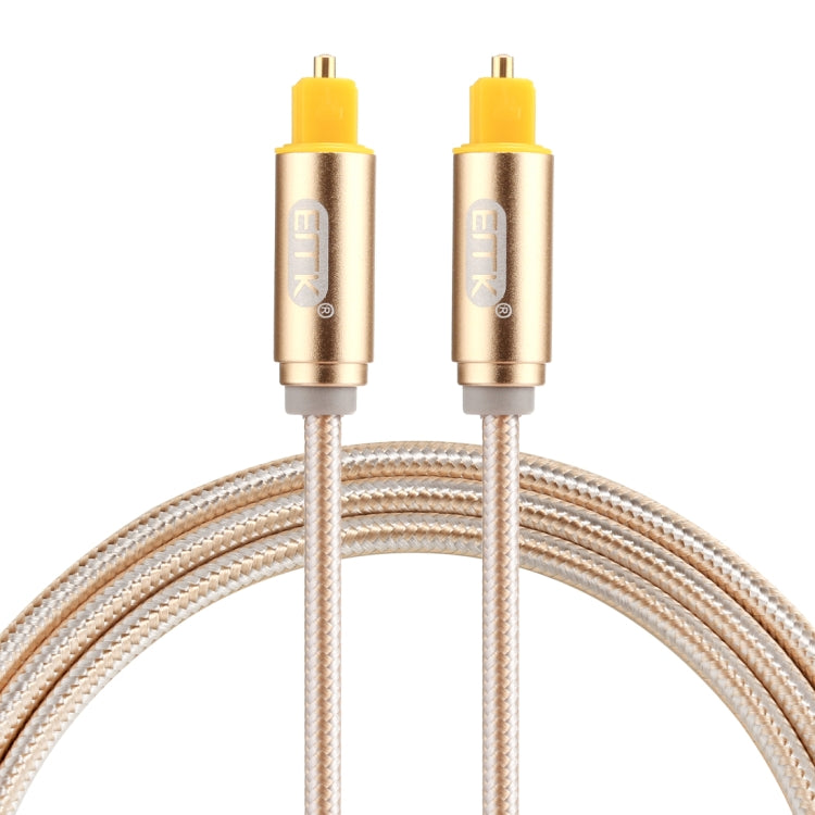 EMK 1m OD4.0mm Gold Plated Metal Head Woven Line Toslink Male to Male Digital Optical Audio Cable(Gold) - Audio Optical Cables by EMK | Online Shopping UK | buy2fix