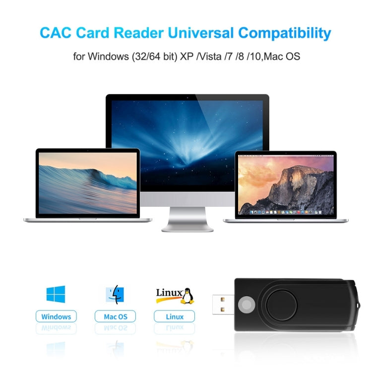 Rocketek CR310-B USB3.0 Multi-function IC Smart Card / SD / TF / SIM Card Reader -  by ROCKETEK | Online Shopping UK | buy2fix