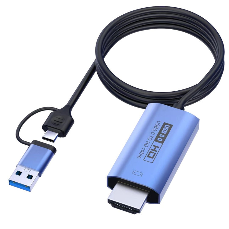 V05E USB 3.0 + USB-C / Type-C to HDMI Adapter Cable - Computer & Networking by buy2fix | Online Shopping UK | buy2fix