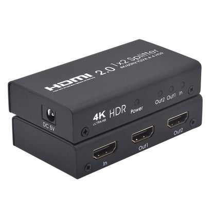 AYS-12V20 HDMI 2.0 1x2 4K Ultra HD Switch Splitter(Black) -  by buy2fix | Online Shopping UK | buy2fix