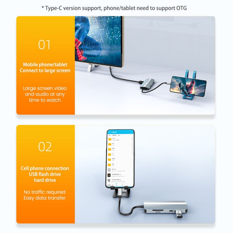 BYL-2206 9 in 1 USB-C / Type-C to USB Multifunctional Docking Station HUB Adapter - Computer & Networking by buy2fix | Online Shopping UK | buy2fix