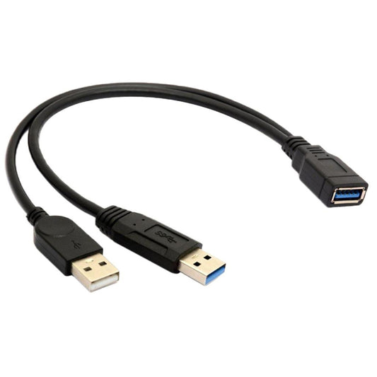 2 in 1 USB 3.0 Female to USB 2.0 + USB 3.0 Male Cable for Computer / Laptop, Length: 29cm -  by buy2fix | Online Shopping UK | buy2fix