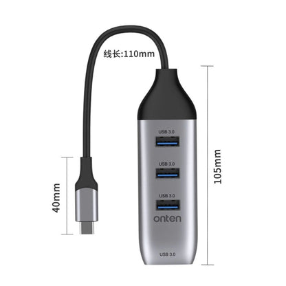 Onten 95118U 4 in 1 USB-C / Type-C to 4 USB 3.0 Ports Multifunctional HUB Converter Docking Station - USB HUB by Onten | Online Shopping UK | buy2fix