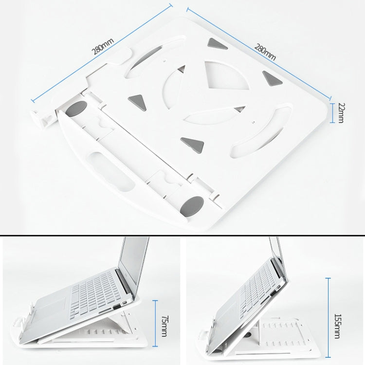 General-purpose Increased Heat Dissipation For Laptops Holder, Style: with Mobile Phone Holder with Rotation (White) - Computer & Networking by buy2fix | Online Shopping UK | buy2fix