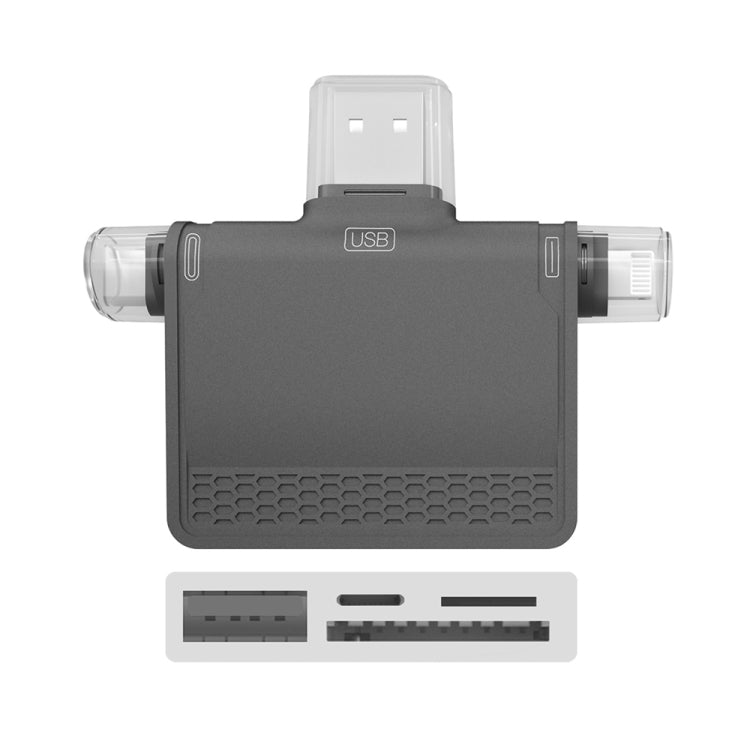 NK-939C 3 in 1 USB to USB-C / Type-C + 8PIN Multifunctional Docking Station (Grey) - Computer & Networking by buy2fix | Online Shopping UK | buy2fix