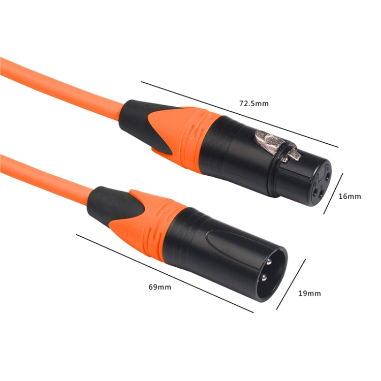 XRL Male to Female Microphone Mixer Audio Cable, Length: 1m (Orange) - Consumer Electronics by buy2fix | Online Shopping UK | buy2fix