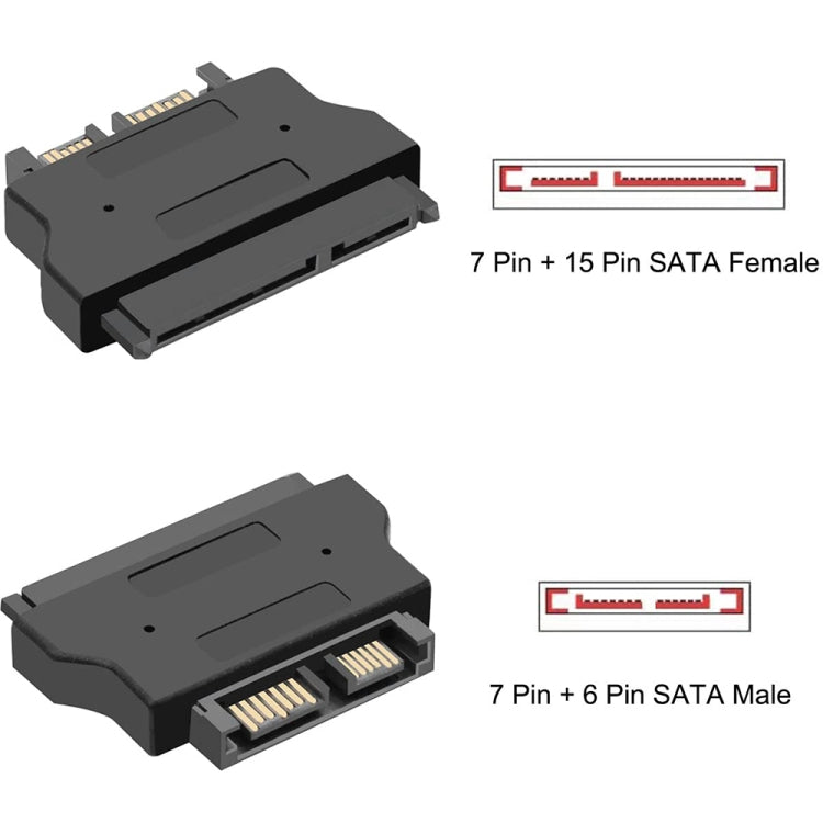 SATA 22 Pin Female to SLIMLINE SATA 13 Pin Male Adapter - eSATA & SATA & IDE by buy2fix | Online Shopping UK | buy2fix