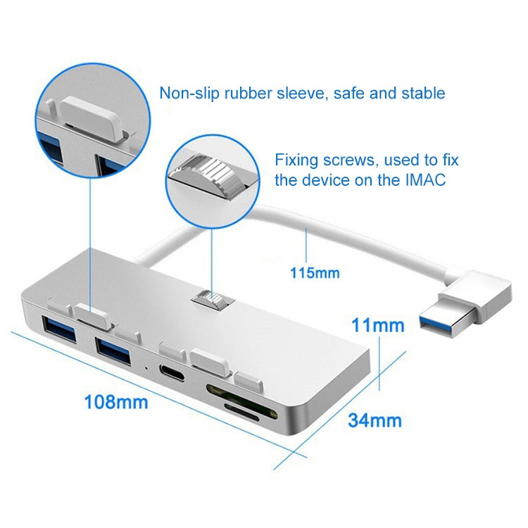Rocketek For iMac Type-C / USB-C + Dual USB3.0 + SD / TF Multi-function HUB Expansion Dock - Computer & Networking by ROCKETEK | Online Shopping UK | buy2fix