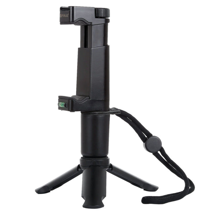 PULUZ Folding Plastic Tripod + Vlogging Live Broadcast Handheld Grip ABS Mount with Cold Shoe & Wrist Strap for iPhone, Galaxy, Huawei, Xiaomi, Sony, HTC, Google and other Smartphones - Desktop Holder by PULUZ | Online Shopping UK | buy2fix
