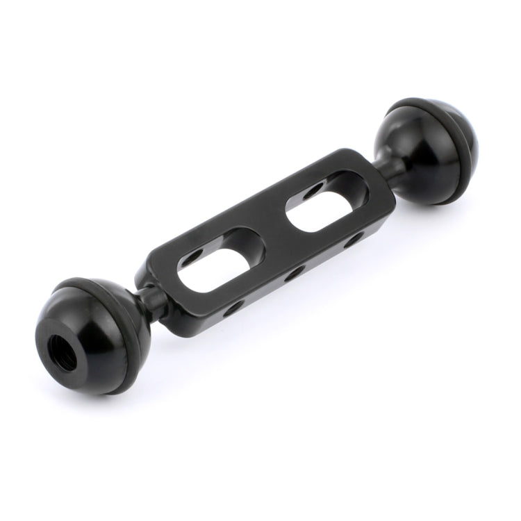 PULUZ 5.1 inch 13cm Aluminum Alloy Dual Balls Arm, Ball Diameter: 25mm(Black) - Diving Accessories by PULUZ | Online Shopping UK | buy2fix