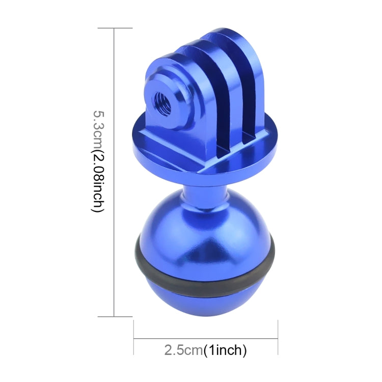 PULUZ  CNC Aluminum Ball Head Adapter Mount for GoPro Hero11 Black / HERO10 Black /9 Black /8 Black /7 /6 /5 /5 Session /4 Session /4 /3+ /3 /2 /1, DJI Osmo Action and Other Action Cameras, Diameter: 2.5cm(Blue) - DJI & GoPro Accessories by PULUZ | Online Shopping UK | buy2fix