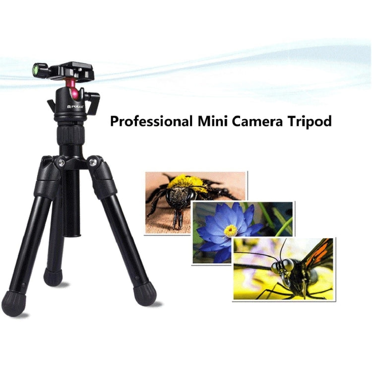 PULUZ  Pocket Mini Microspur Photos Magnesium Alloy Tripod Mount with 360 Degree Ball Head  for DSLR &  Digital Camera, Adjustable Height: 24.5-57cm, Load Max: 3kg - Camera Accessories by PULUZ | Online Shopping UK | buy2fix