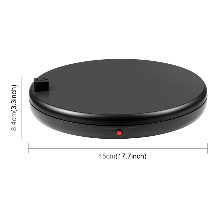 PULUZ 45cm Remote Control Adjusting Speed Rotating Turntable Display Stand with Power Socket, Black, Load 100kg(EU Plug) -  by PULUZ | Online Shopping UK | buy2fix