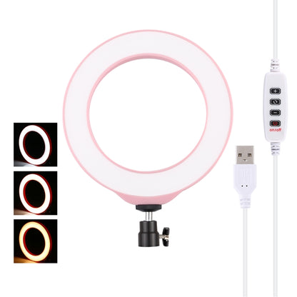 PULUZ 6.2 inch 16cm USB 3 Modes Dimmable LED Ring Vlogging Photography Video Lights with Tripod Ball Head(Pink) - Consumer Electronics by PULUZ | Online Shopping UK | buy2fix