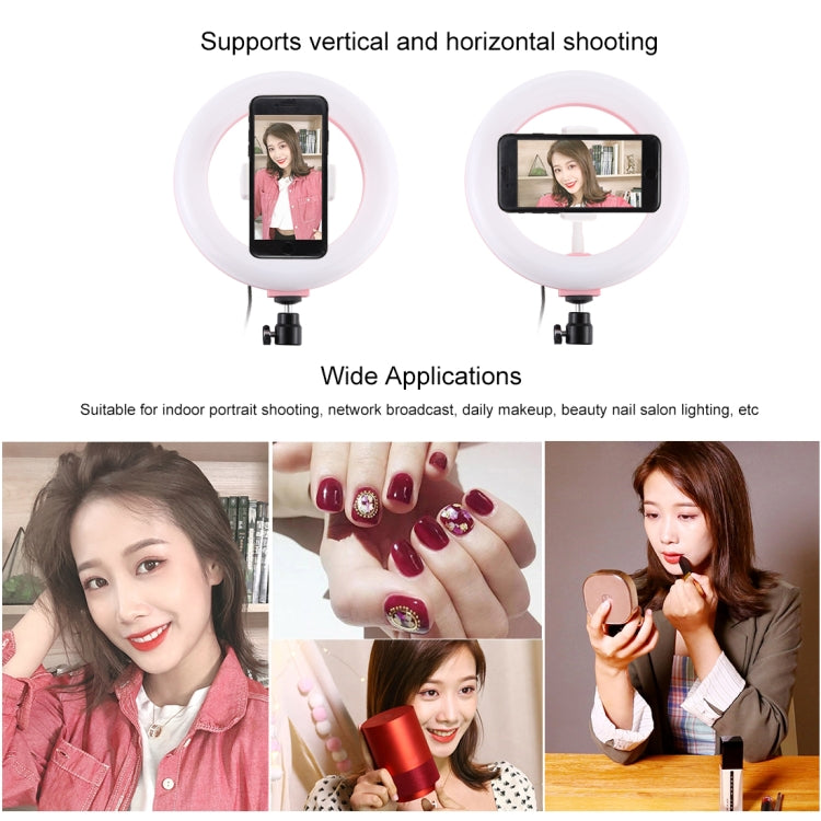 PULUZ 7.9 inch 20cm USB RGB Dimmable LED Dual Color Temperature LED Curved Light Ring Vlogging Selfie Photography Video Lights with Phone Clamp(Pink) - Ring Light by PULUZ | Online Shopping UK | buy2fix