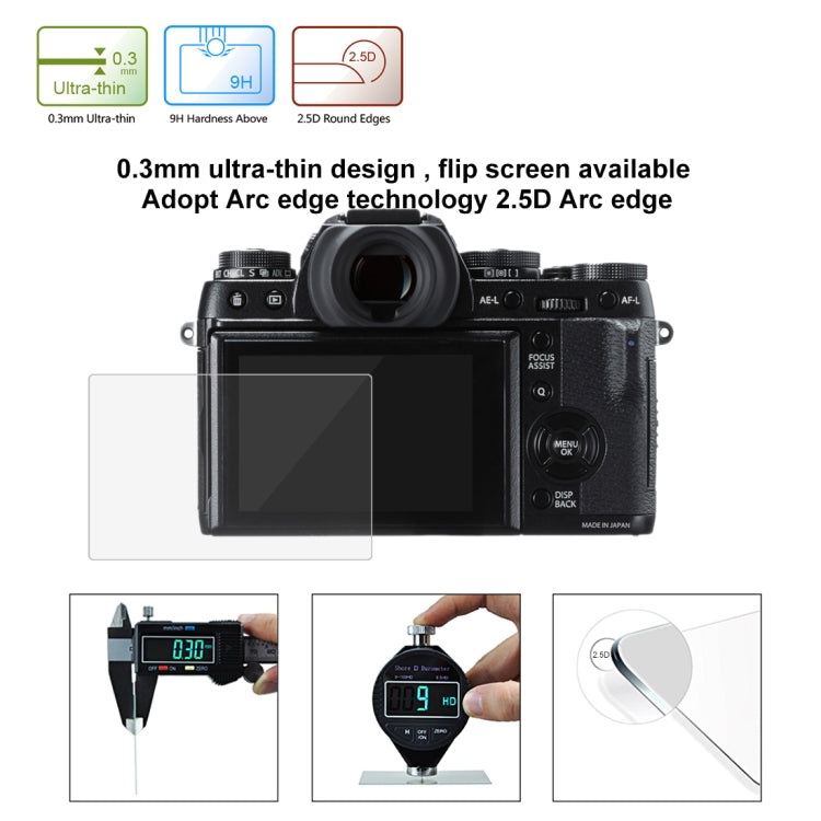 PULUZ 2.5D 9H Tempered Glass Film for Fujifilm X-T1, Compatible with Fujifilm X-T2 / X-A3 / X-A5 / X-A10 / X-A20 - Camera Accessories by PULUZ | Online Shopping UK | buy2fix