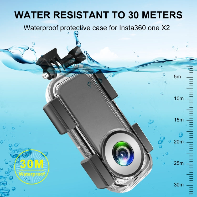 PULUZ 30m Underwater Waterproof Housing Case for Insta360 ONE X2(Transparent) - DJI & GoPro Accessories by PULUZ | Online Shopping UK | buy2fix