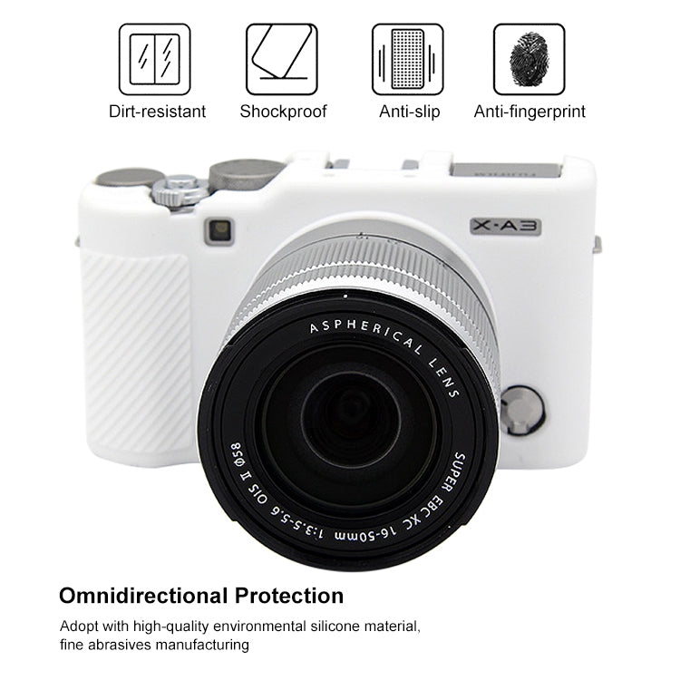 PULUZ Soft Silicone Protective Case for FUJIFILM X-A3 / X-A10(White) - Camera Accessories by PULUZ | Online Shopping UK | buy2fix