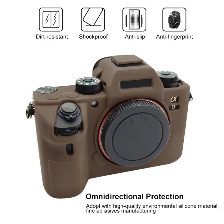 PULUZ Soft Silicone Protective Case for Sony A9 (ILCE-9) / A7 III/ A7R  III(Coffee) - Protective Case by PULUZ | Online Shopping UK | buy2fix