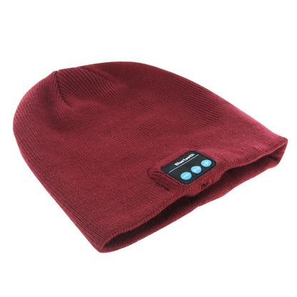 Knitted Bluetooth Headset Warm Winter Hat with Mic for Boy & Girl & Adults (Wine Red) - Smart Wear by buy2fix | Online Shopping UK | buy2fix