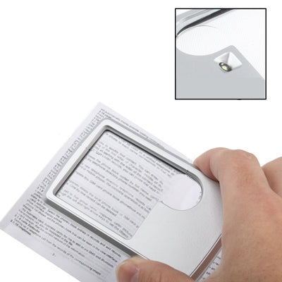 1 LED Illuminated Credit Card Design 6X / 3X Jewelry Magnifier(Silver) - Consumer Electronics by buy2fix | Online Shopping UK | buy2fix