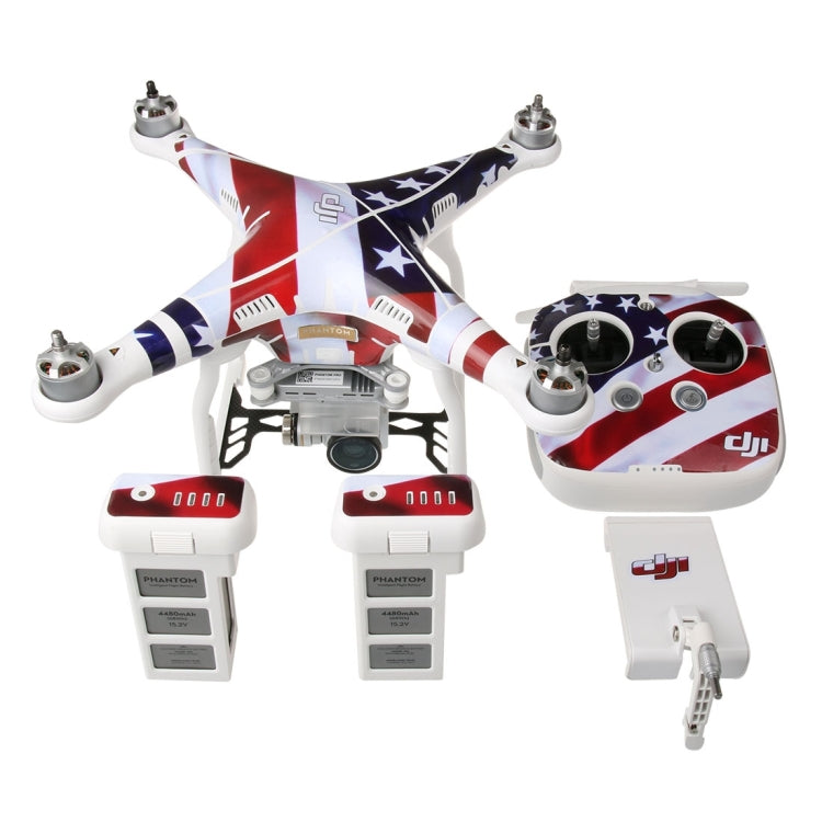 US Flag Pattern 4D Imitation Carbon Fiber PVC Water Resistance Sticker Kit for DJI Phantom 3 Quadcopter & Remote Controller & Battery - DJI & GoPro Accessories by buy2fix | Online Shopping UK | buy2fix