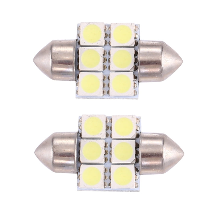 2 PCS 31mm Super White 6 LED Car Bulb Reading Light - Dome Lights by buy2fix | Online Shopping UK | buy2fix