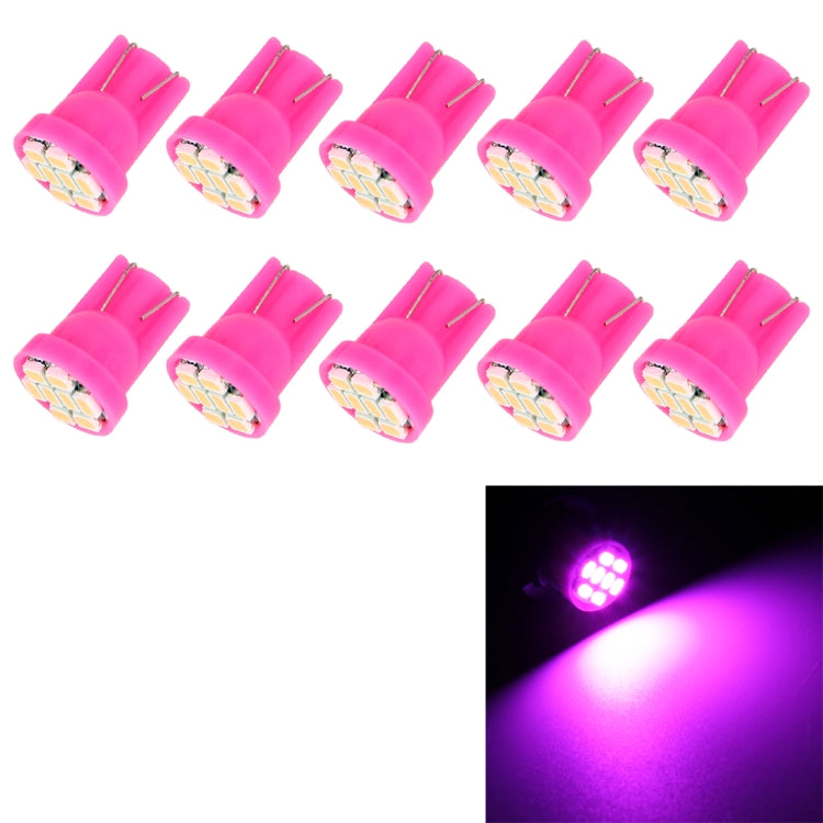 10 PCS T10 8 LED Car Signal Light Bulb(Pink Light) - In Car by buy2fix | Online Shopping UK | buy2fix