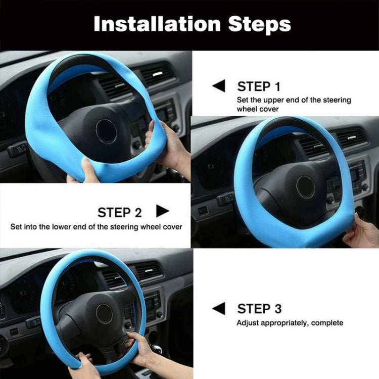 Silicone Rubber Car Steering Wheel Cover, Outside Diameter: 36cm(Blue) - Steering Wheel Accessories by buy2fix | Online Shopping UK | buy2fix