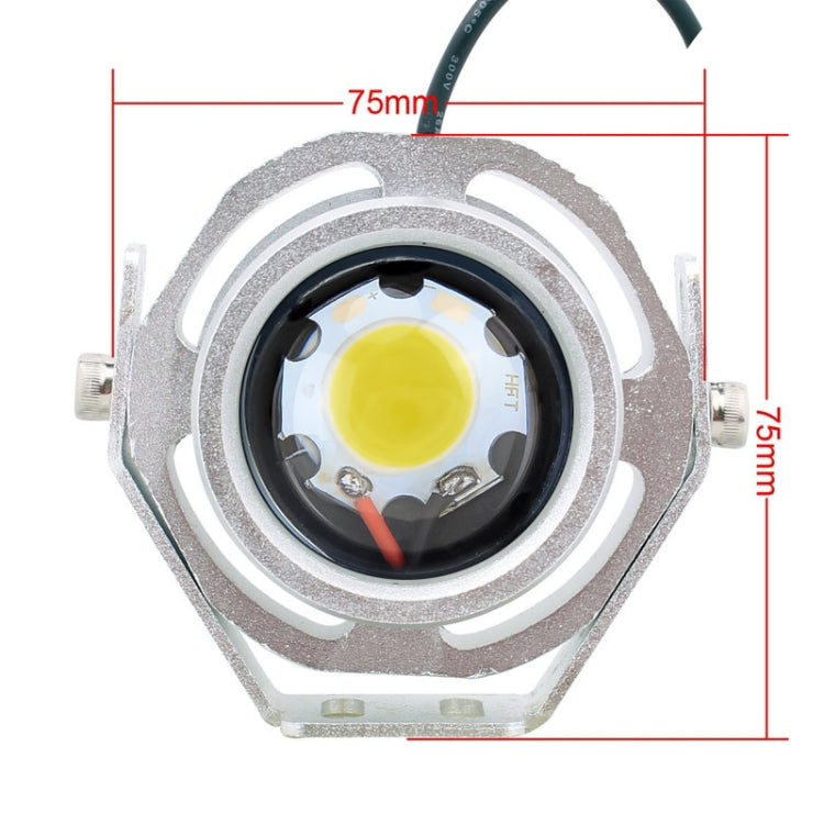 10W 500LM White Light 6500K COB LED Wired Hexagon Eagle Eyes Car Fog Lamp,Wire Length:35cm, DC 12-24V(Silver) - In Car by buy2fix | Online Shopping UK | buy2fix