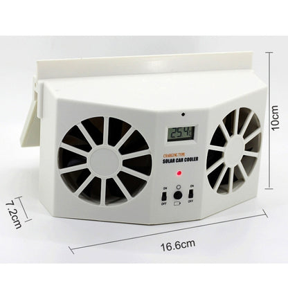 2W Solar Powered Car Auto Air Vent Cool Fan Cooler Ventilation System Radiator, with Temperature Display - Heating & Fans by buy2fix | Online Shopping UK | buy2fix