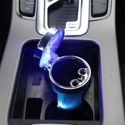 Portable 7 Color LED Light Car Automobile Ashtray Cigarette Holder, Size: 66 x 99 mm(White) - Ashtrays by buy2fix | Online Shopping UK | buy2fix